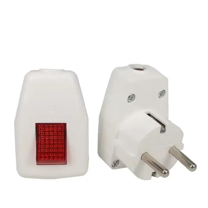 Adaptateur réwireable ue avec interrupteur marche/arrêt lumière LED prise électrique 250V 10A