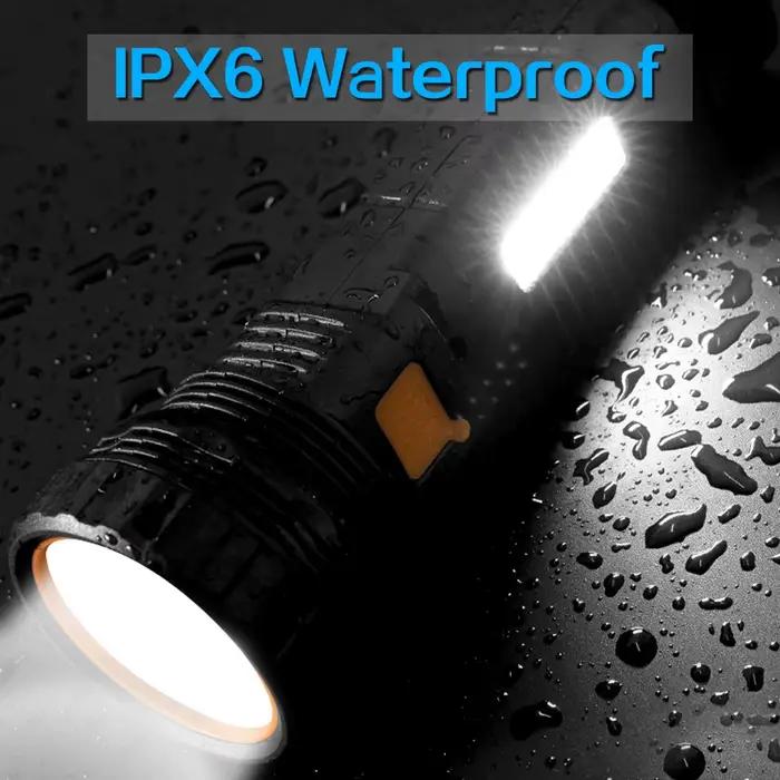 Lampe de poche solaire LED multifonction lanterne extérieure longue portée torche batterie externe d