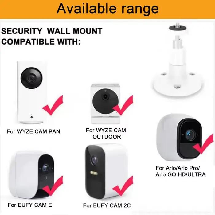 Support mural réglable pour ARLO GO HD/ARLO PRO/ARLO ULTRA/WYZE CAM pourEUFY CAM E/2