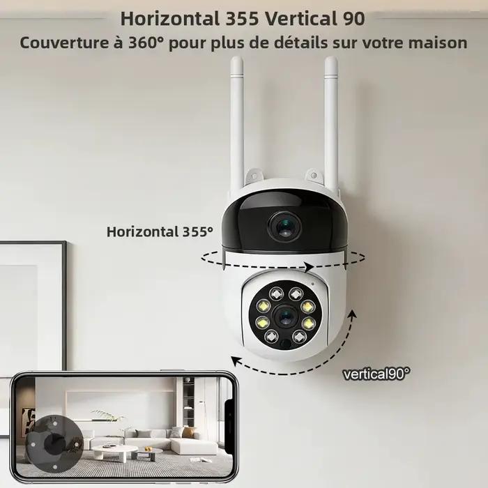 Caméra de sécurité intérieure Wifi Tuya Smart Life 6MP à double objectif HD