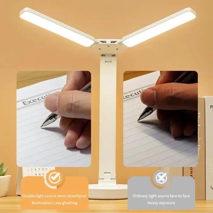 Lampe de bureau LED 3 niveaux Dimmable tactile veilleuse USB Rechargeable Protection des yeux lampe
