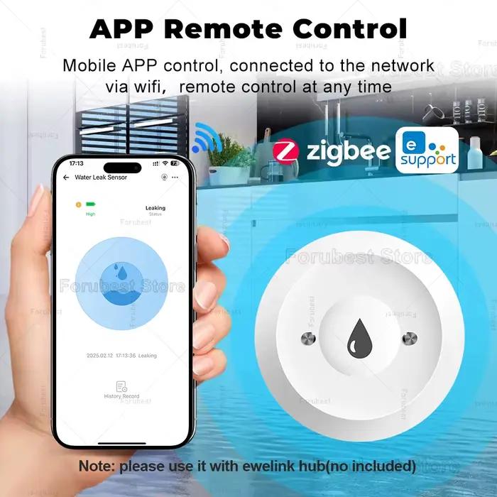 Capteur d'eau Zigbee 3.0 avec alerte de fuite d'eau et système d'alarme de sécurité pour protection maison et local commercial occassions spéciales