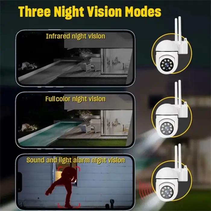 Caméra de Surveillance de sécurité extérieure IP sans fil 8MP PTZ avec Zoom 4X suivi humain AI Audio bidirectionnel HD Vision nocturne couleur