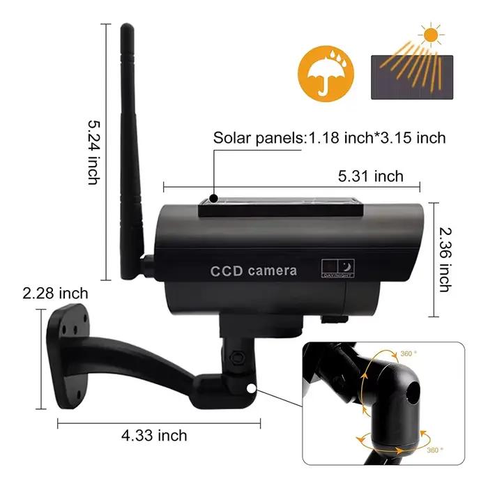 Caméra de sécurité factice à énergie solaire