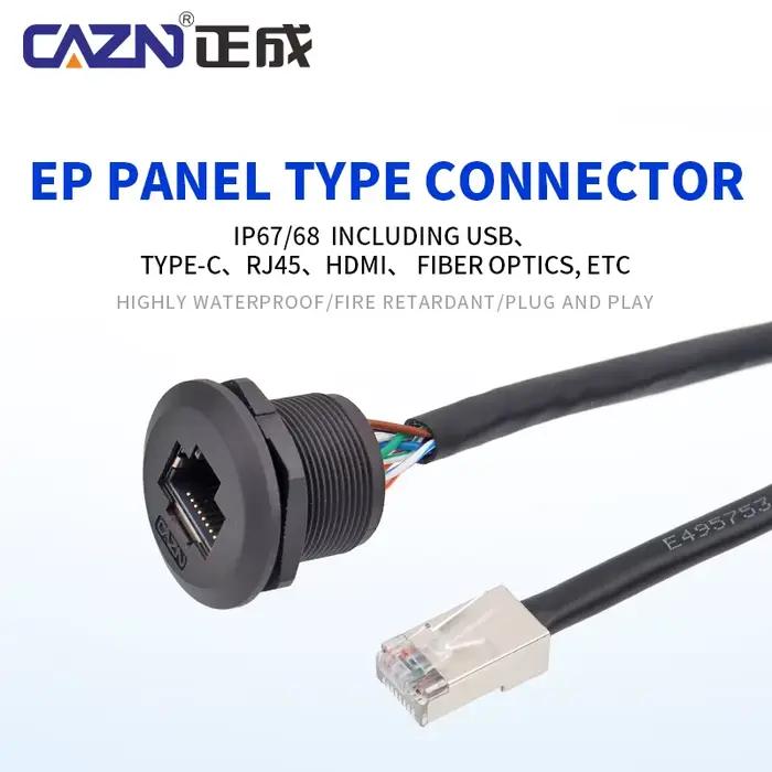 Prise EP RJ45 avant montée avec fil de 0.3M 0.5M 1M pour installation facile et sécurité maximale occasions domestiques et professionnelles