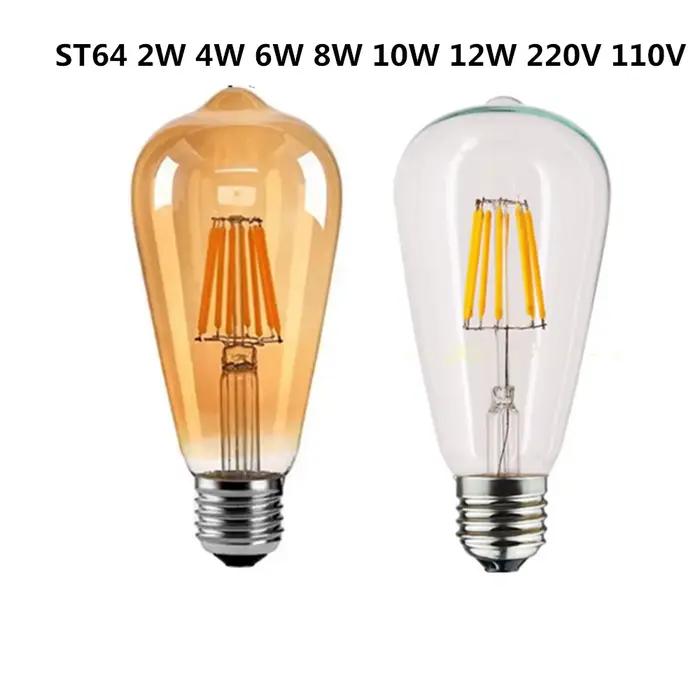 Ampoules LED à filament Edison doré ST64 pour éclairage intime et élégant - chambre, bibliothèque, vitrine, éclairage intérieur, design moderne, ambiance chaleureuse