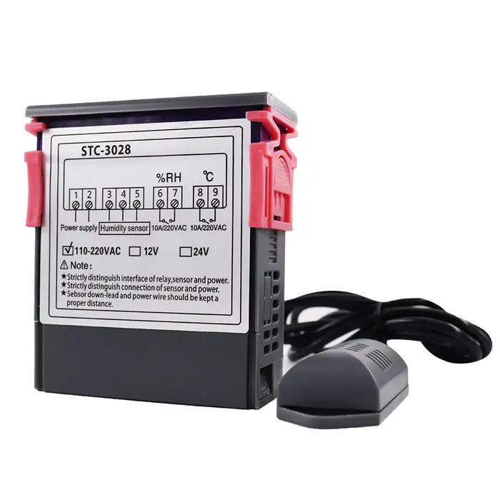 Contrôleur de Température et Humidité STC-1000 STC-3028 pour Maison et Jardinage Numérique Intégré Plastique 1m Câble Double Fenêtre Affichage