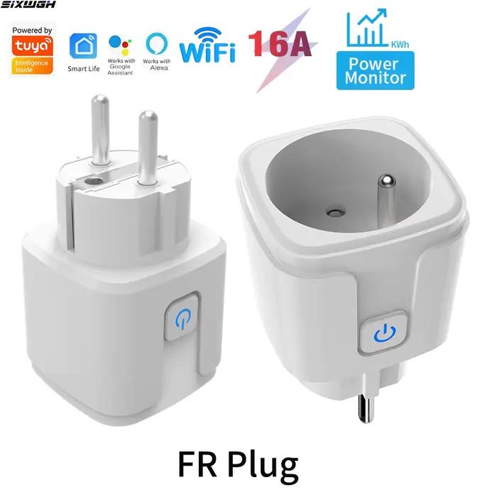 Prise intelligente WiFi Tuya 16A avec surveillance de la consommation d'énergie, minuterie et compte à rebours, compatible avec l'application Smart Life, Alexa et Google Home pour une maison plus connectée et efficace