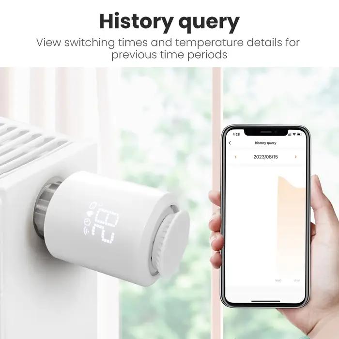 AVATTO ZigBee3.0 Thermostat Radiateur Actuateur Intelligent TRV Contrôleur de Vanne Thermostatique Compatible Tuya Alexa Google Home Alice