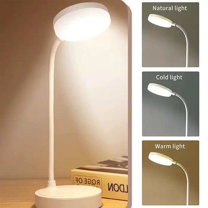 Lampe de bureau LED Portable prise USB alimentée par batterie Support de lampe de Table 3 couleurs g