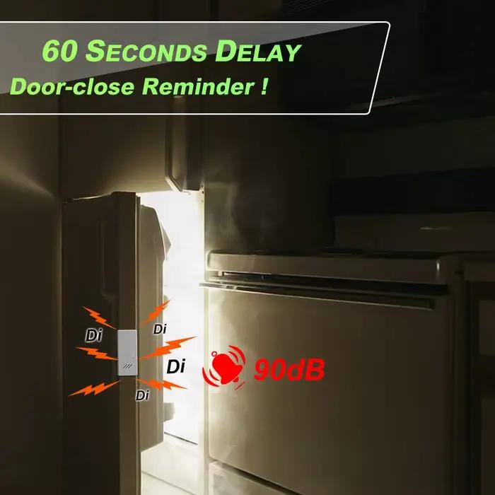 Elecpow Alarme de porte de réfrigérateur 90 dB fort 60 secondes de retard