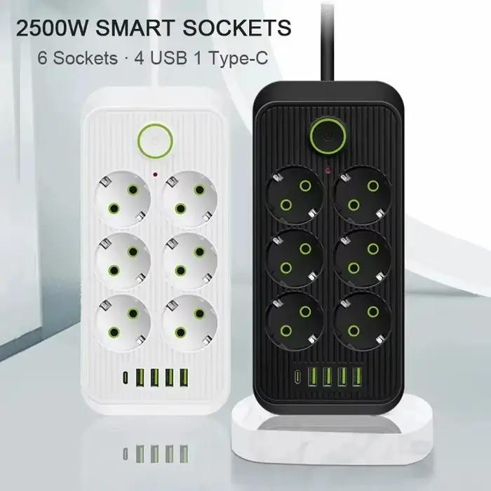 Prise électrique multi-ports EU avec 6/8 prises EU