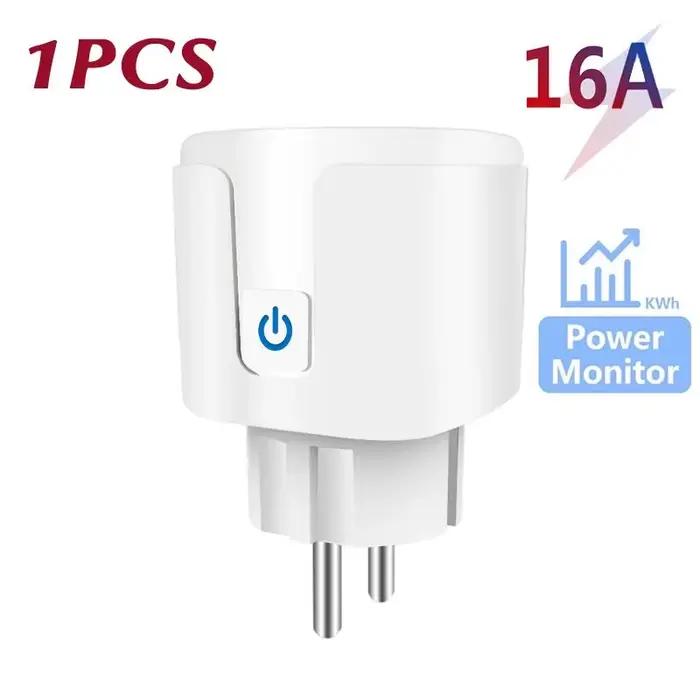 Prise intelligente de surveillance d'alimentation WiFi, prise UE, commande vocale, prise en charge G