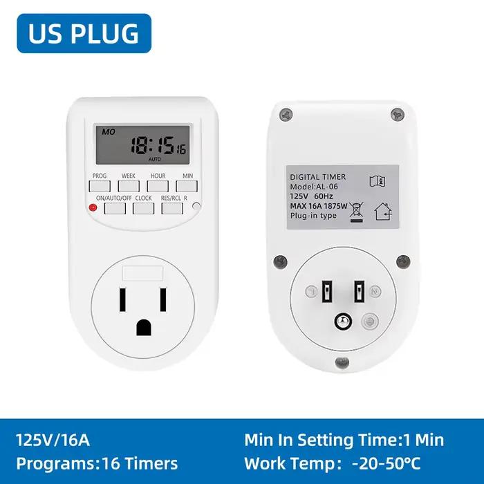 Minuterie numérique électronique 12/24 heures, prise de synchronisation Programmable hebdomadaire, p
