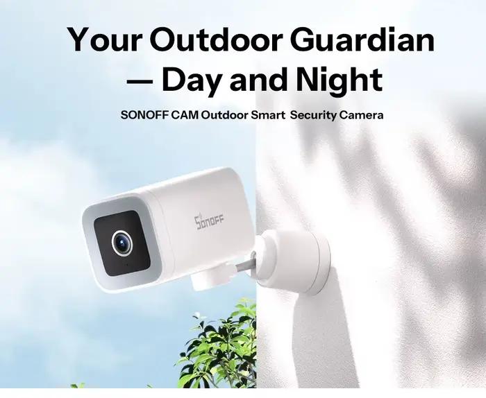 Caméra de sécurité extérieure 2K HD avec détection humaine par IA, vision nocturne couleur et suivi panoramique à 180° pour propriété et entreprise sécurité maximale