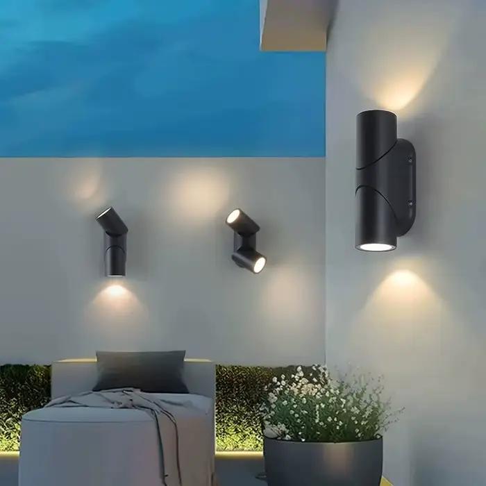 Lampes murales LED extérieures à effet lumineux haut et bas