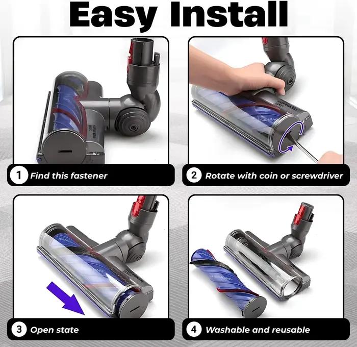 Pour Dyson V7 V8 V10 V11 V15 aspirateur Anti Entangleme tête de nettoyage à entraînement Direct