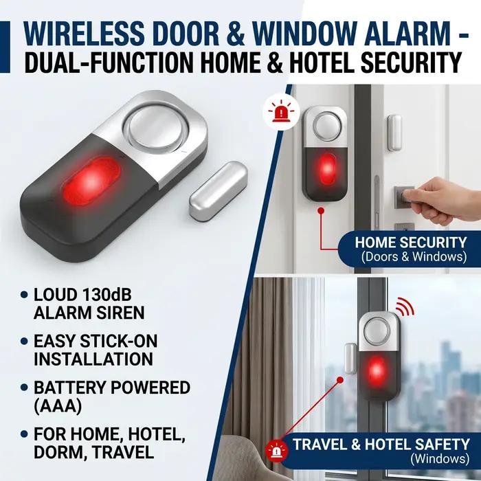 Alarme antivol de sécurité domestique, alarme d'ouverture de porte sans fil, Anti-intrusion, capteur
