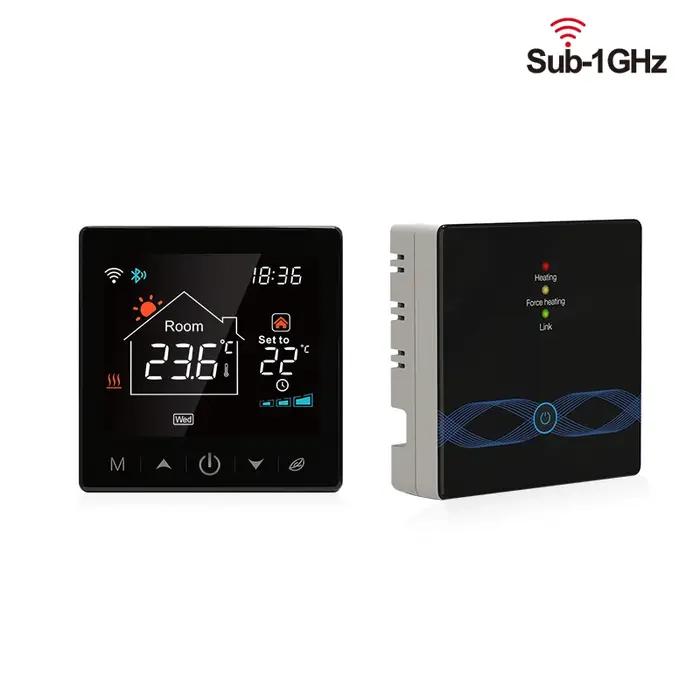 Thermostat sans fil intelligent RF433 pour chaudière à gaz, contrôle de température programmable avec Google Home et Alexa, design avant-gardiste pour confort thermique optimal occasions spéciales
