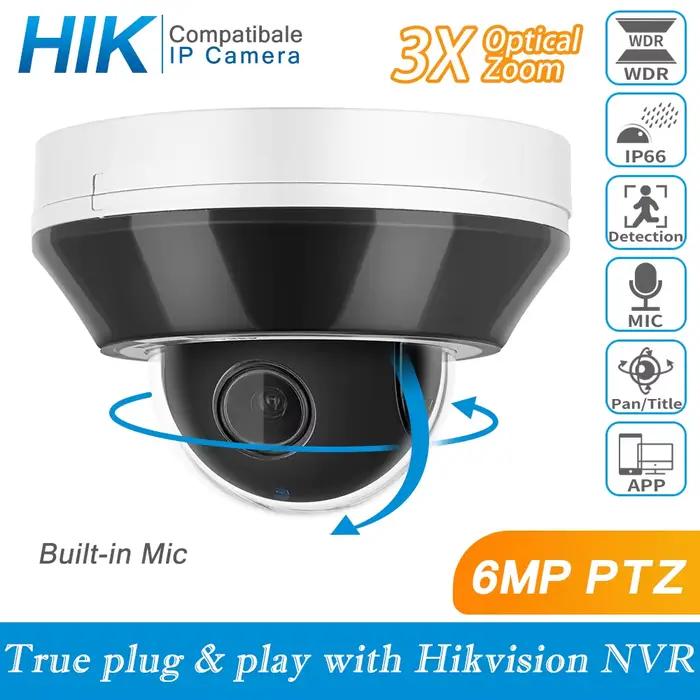 Hikvision-Caméra de surveillance extérieure PTZ IP POE HD 6MP