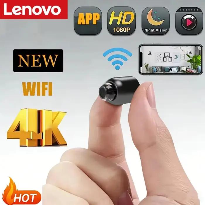 Caméra sans fil Lenovo 4K pour surveillance de sécurité avec vision nocturne et détection de mouvement pour maison intelligente et sécurité domestique
