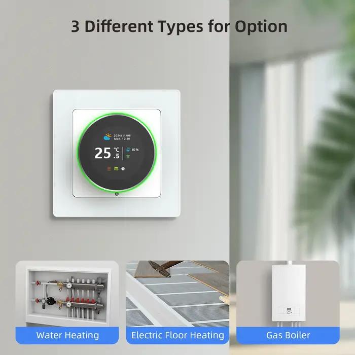 AVATTO Thermostat intelligent WiFi, régulateur de température pour chauffage au sol électrique, chaudière à eau/gaz, compatible Tuya Google Home, Alexa