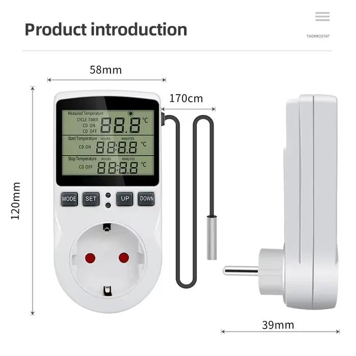 Minuterie prise Thermostat régulateur de température numérique EU/AU/US/FR/UK