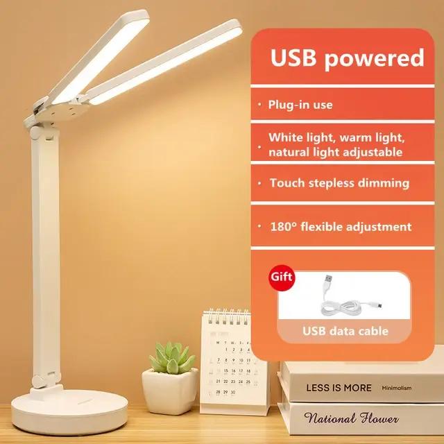 Lampe de bureau LED 3 niveaux Dimmable tactile veilleuse USB Rechargeable Protection des yeux