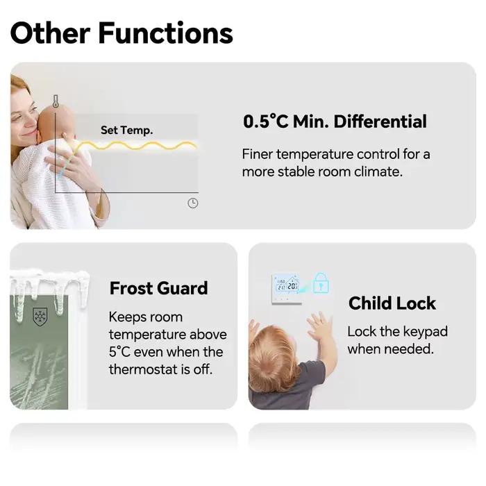 Thermostat WiFi pour chauffage électrique/à eau/à gaz